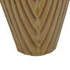 Kathy Decorative Vase | Asymmetrical Rim | Ribbed Brown Ceramic 15"