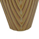 Kathy Decorative Vase | Asymmetrical Rim | Ribbed Brown Ceramic 15"