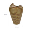Kathy Decorative Vase | Asymmetrical Rim | Ribbed Brown Ceramic 15"