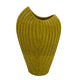 Kathy Decorative Vase | Asymmetrical Rim | Ribbed Yellow Ceramic 15"