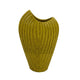 Kathy Decorative Vase | Asymmetrical Rim | Ribbed Yellow Ceramic 15"