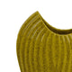 Kathy Decorative Vase | Asymmetrical Rim | Ribbed Yellow Ceramic 15"