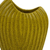 Kathy Decorative Vase | Asymmetrical Rim | Ribbed Yellow Ceramic 15"
