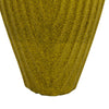 Kathy Decorative Vase | Asymmetrical Rim | Ribbed Yellow Ceramic 15"
