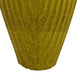 Kathy Decorative Vase | Asymmetrical Rim | Ribbed Yellow Ceramic 15"