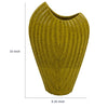 Kathy Decorative Vase | Asymmetrical Rim | Ribbed Yellow Ceramic 15"