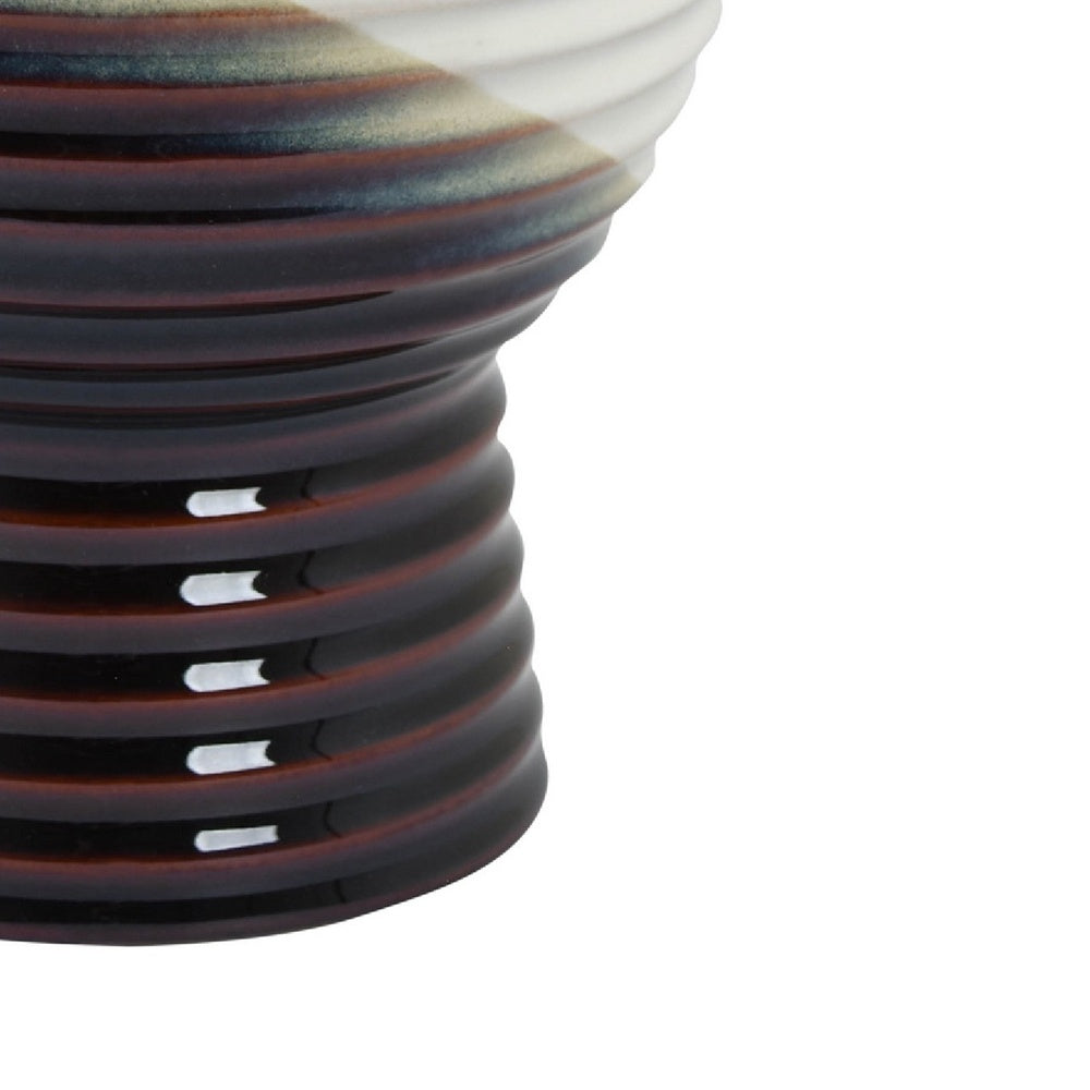 Decorative Planter | Tapered Body | Flared Pedestal | Gray Ceramic 10"