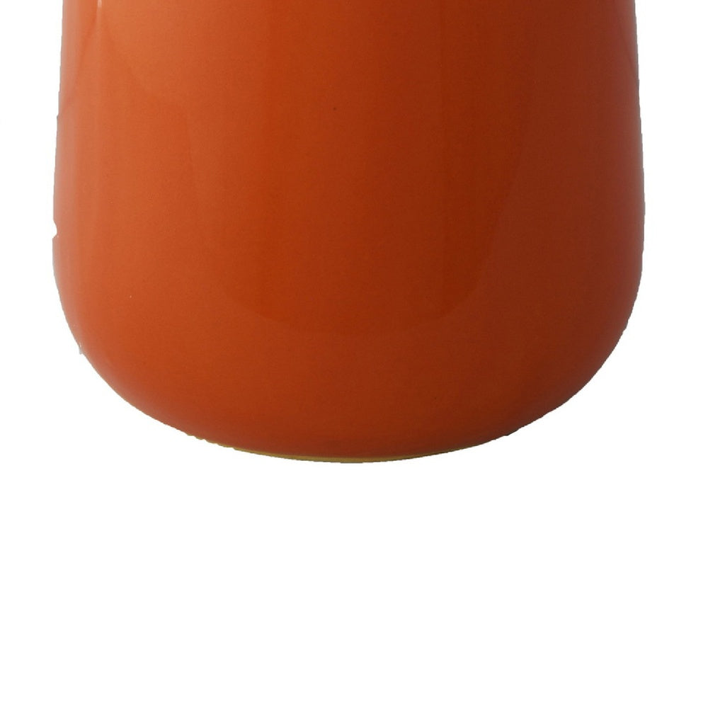 Decorative Vase | Cylindric Body | Narrow Top | Burnt Orange Ceramic 12"