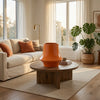Seny Decorative Vase | Narrow Neck | Flared Base | Orange Ceramic 9"