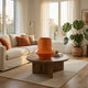 Seny Decorative Vase | Narrow Neck | Flared Base | Orange Ceramic 9"