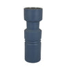 Sculptural Totem Vase | Stacked Geometric Accents | Blue Ceramic 16"
