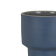Sculptural Totem Vase | Stacked Geometric Accents | Blue Ceramic 16"