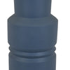 Sculptural Totem Vase | Stacked Geometric Accents | Blue Ceramic 16"