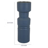 Sculptural Totem Vase | Stacked Geometric Accents | Blue Ceramic 16"