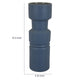 Sculptural Totem Vase | Stacked Geometric Accents | Blue Ceramic 16"