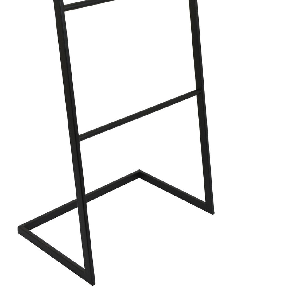Freest&ing Towel Quilt Rack | 4 Rungs | Built-in Base | Black Metal 39"