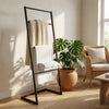 Freest&ing Towel Quilt Rack | 4 Rungs | Built-in Base | Black Metal 39"