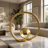 Tabletop Decor | Abstract Loop Sculpture | Textured Gold Resin 13"