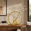 Tabletop Decor | Abstract Loop Sculpture | Textured Gold Resin 13"