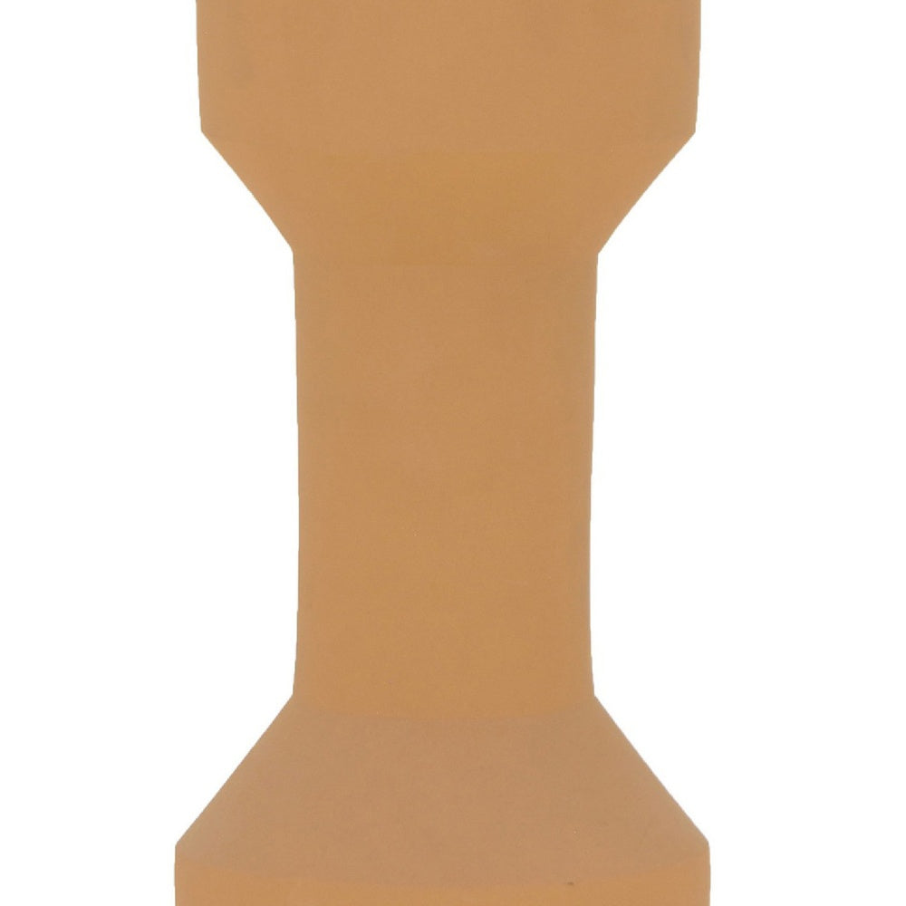 Decorative Vase | Geometric Hourglass Shape | Matte Orange Ceramic 16"