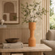 Decorative Vase | Geometric Hourglass Shape | Matte Orange Ceramic 16"