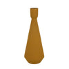 Decorative Vase | Flared Rim | Angular Edges | Mustard Yellow Ceramic 15"