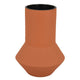 Decorative Vase | Faceted Body | Angular Base | Orange Brown Ceramic 11"