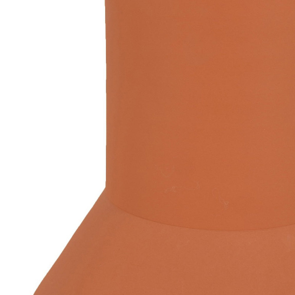 Decorative Vase | Faceted Body | Angular Base | Orange Brown Ceramic 11"