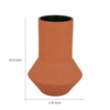 Decorative Vase | Faceted Body | Angular Base | Orange Brown Ceramic 11"