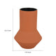 Decorative Vase | Faceted Body | Angular Base | Orange Brown Ceramic 11"