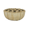 Decorative Vase | Scalloped Lotus Pod Design | Glazed Gold Ceramic 9"
