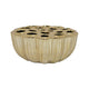 Decorative Vase | Scalloped Lotus Pod Design | Glazed Gold Ceramic 9"