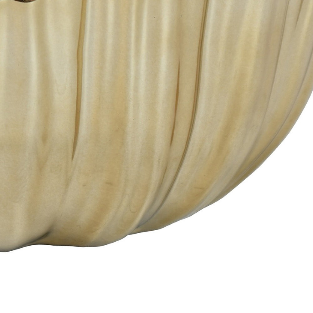 Decorative Vase | Scalloped Lotus Pod Design | Glazed Gold Ceramic 9"