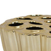 Decorative Vase | Scalloped Lotus Pod Design | Glazed Gold Ceramic 9"