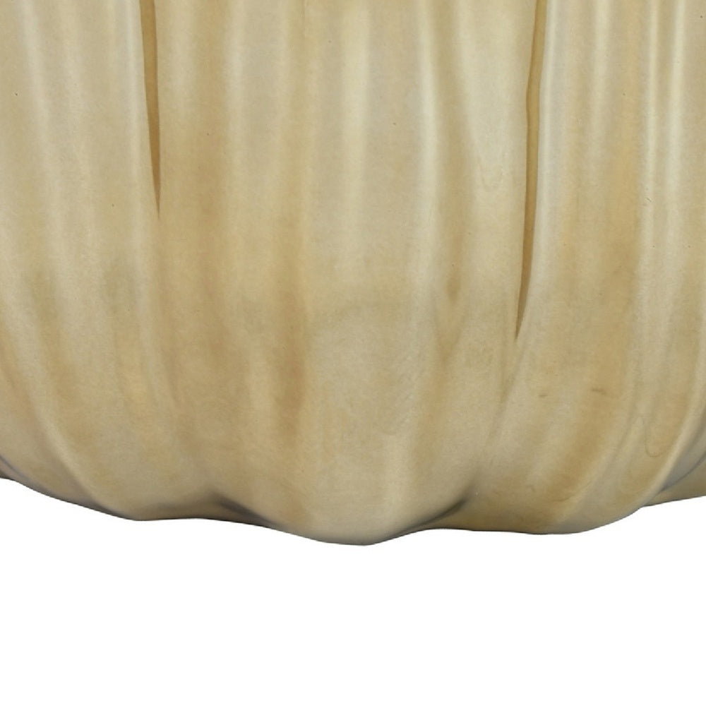 Decorative Vase | Scalloped Lotus Pod Design | Glazed Gold Ceramic 9"