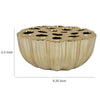 Decorative Vase | Scalloped Lotus Pod Design | Glazed Gold Ceramic 9"