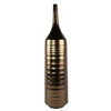 Decorative Vase | Bottle Shape | Horizontal Ridges | Deep Gold Ceramic 28"