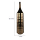 Decorative Vase | Bottle Shape | Horizontal Ridges | Deep Gold Ceramic 28"
