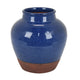 Ginger Jar Vase | Speckled & Glazed Top | Blue & Brown Ceramic 10"