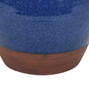 Ginger Jar Vase | Speckled & Glazed Top | Blue & Brown Ceramic 10"