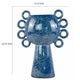 Orin Decorative Vase | 8 Loop H&les | Blue White Speckled Ceramic 15"
