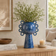 Orin Decorative Vase | 8 Loop H&les | Blue White Speckled Ceramic 15"