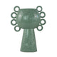 Orin Decorative Vase | 8 Loop H&les |  Green White Speckled Ceramic 15"