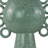 Orin Decorative Vase | 8 Loop H&les |  Green White Speckled Ceramic 15"