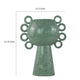 Orin Decorative Vase | 8 Loop H&les |  Green White Speckled Ceramic 15"