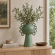 Orin Decorative Vase | 8 Loop H&les |  Green White Speckled Ceramic 15"