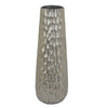 Marvin Tapered Decorative Vase with Textured Details | Silver Aluminum 19"