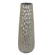 Marvin Tapered Decorative Vase with Textured Details | Silver Aluminum 19"