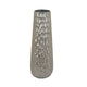 Marvin Tapered Decorative Vase with Textured Details | Silver Aluminum 19"