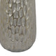Marvin Tapered Decorative Vase with Textured Details | Silver Aluminum 19"